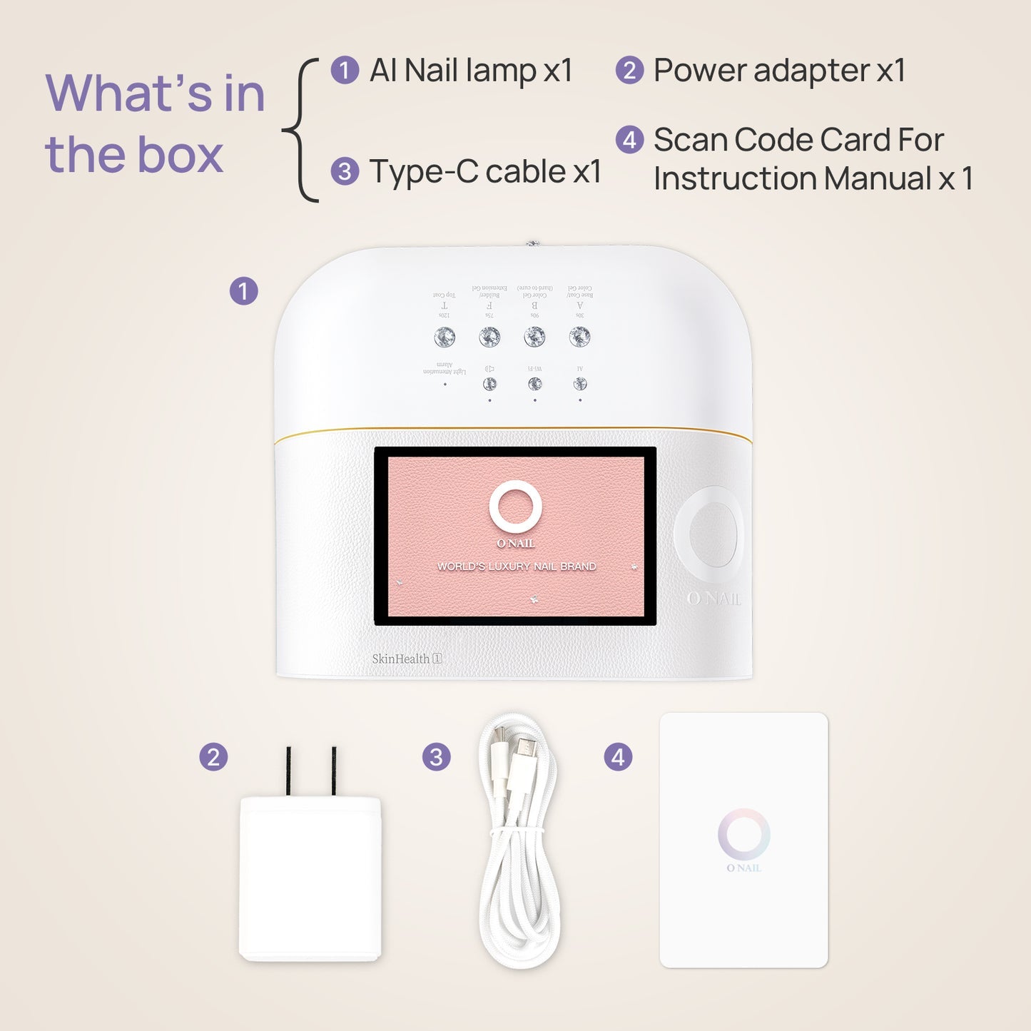 ONail AI Powered Nail Lamp and Accessories