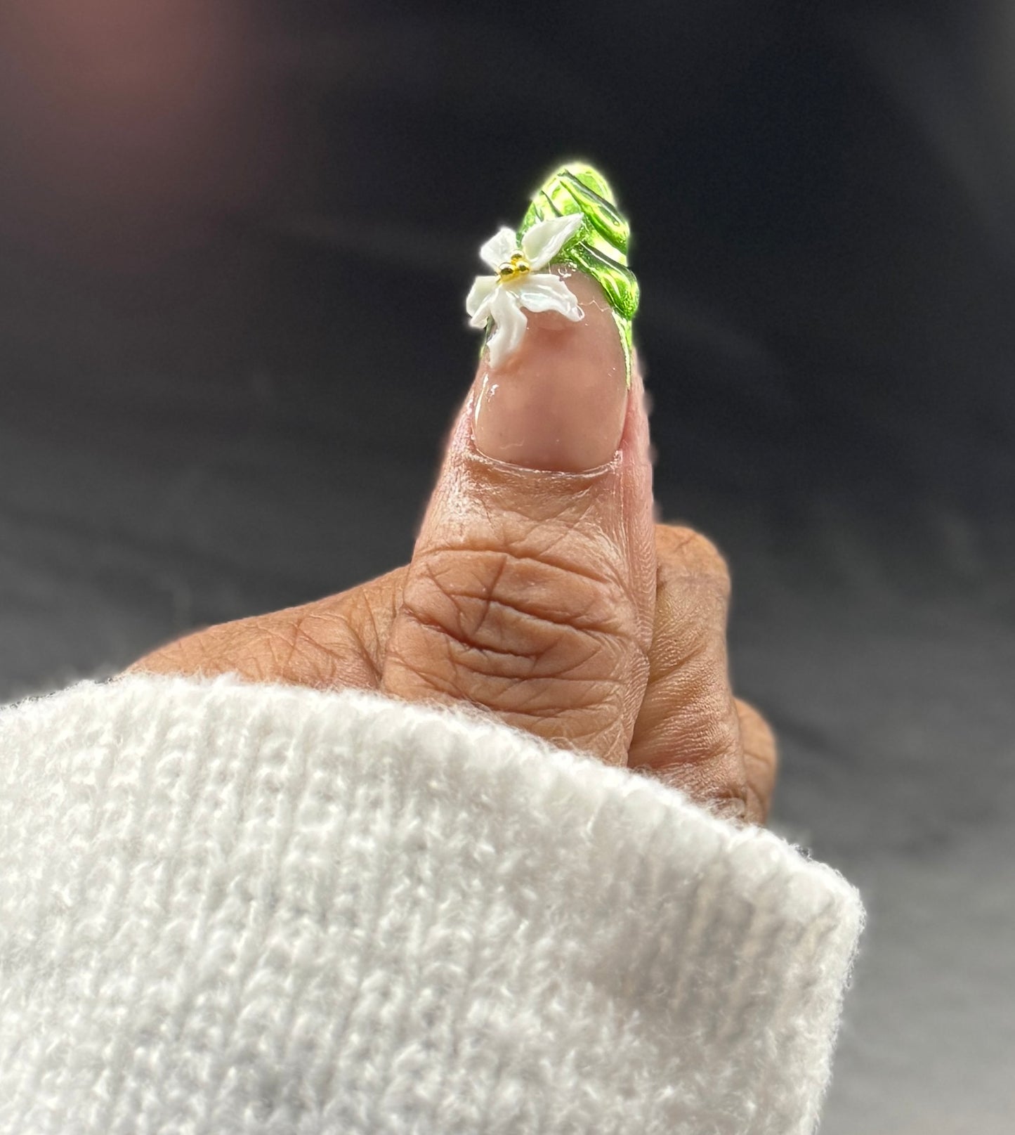 🌿 Emerald Garden Blooms 3D press-ons