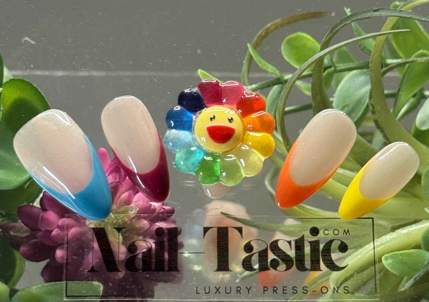 Rainbow Bloom 3D Press-On Nails