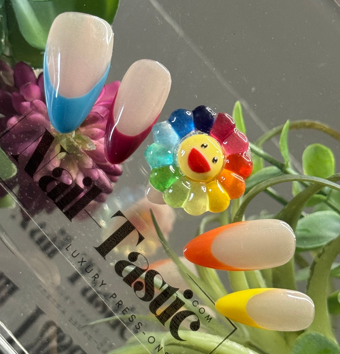 Rainbow Bloom 3D Press-On Nails